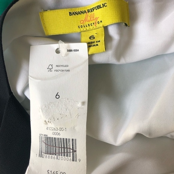 Banana Republic Milly Collection Blue  Colorblock Maxi Dress 6 Cruise Vacation - Picture 8 of 10